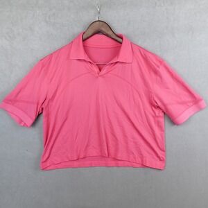 Lululemon Swiftly Tech Relaxed Fit Polo Shirt Size 12 Pink Short Sleeve